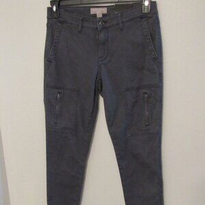 NWT Banana Republic Skinny Cargo Chino Pants Womens 4 Gray Zip Ankle Casual